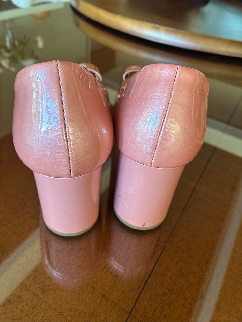 Högl Women's Pink Patent Bow-Trim Flats - Picture 3 of 4